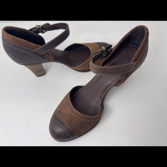 NEW! Timberland Earth keepers Wingate Mary Jane Brown Leather Heels Sandal Sz 9 - Picture 9 of 12